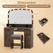 Vanity Table Set LED Mirror Makeup Desk With Stool Charging Station